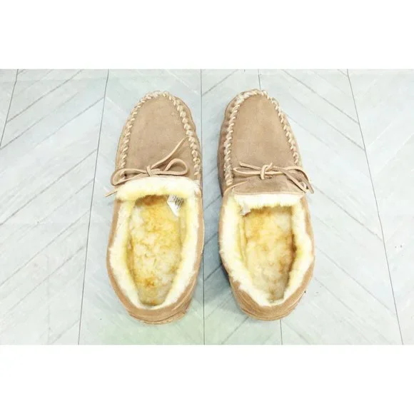 LL Bean Brown Suede Slip On Wicked Good Original Moccasin Slippers Size 9 M - Picture 6 of 9